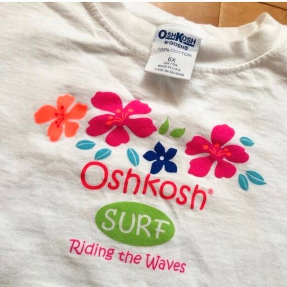 OshKosh B’gosh Flowers Floral White Tee T-shirt 6x Top shirt - Picture 2 of 4